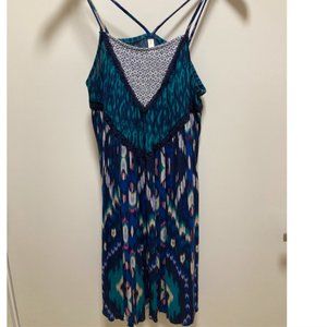 Xhilaration Blue Tribal Print Dress